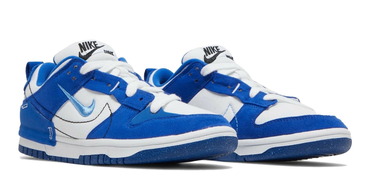 Nike Dunk Low Disrupt 2, синие с белым, нубук, текстиль, мужские