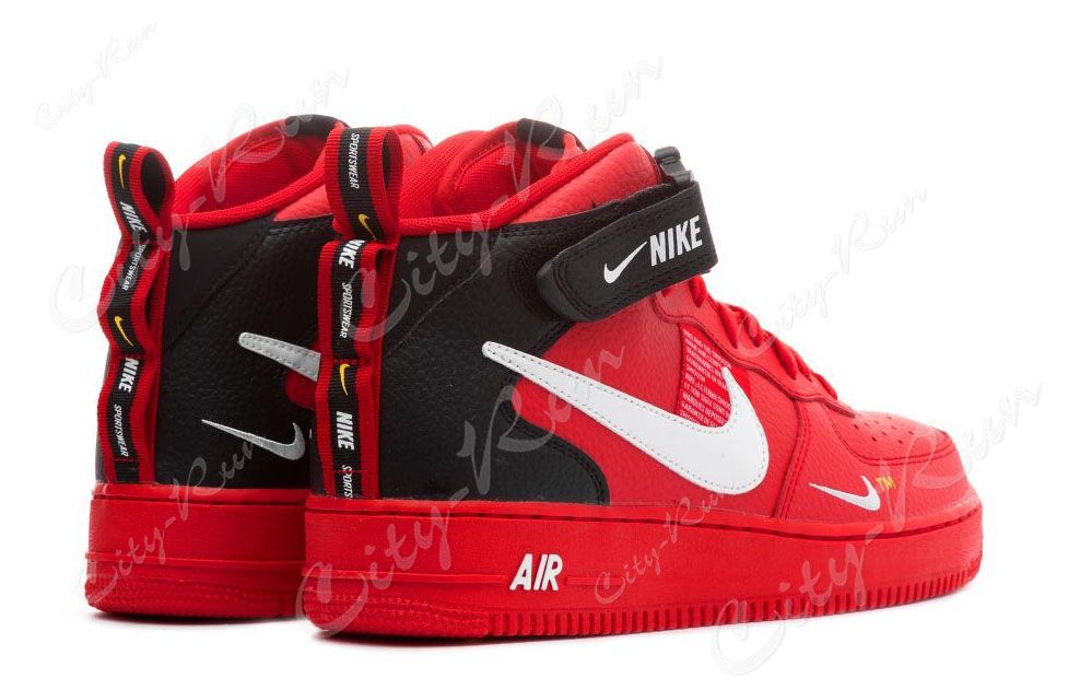  Nike Air Force 1 LV8 Utility Mid Red/Black/White
