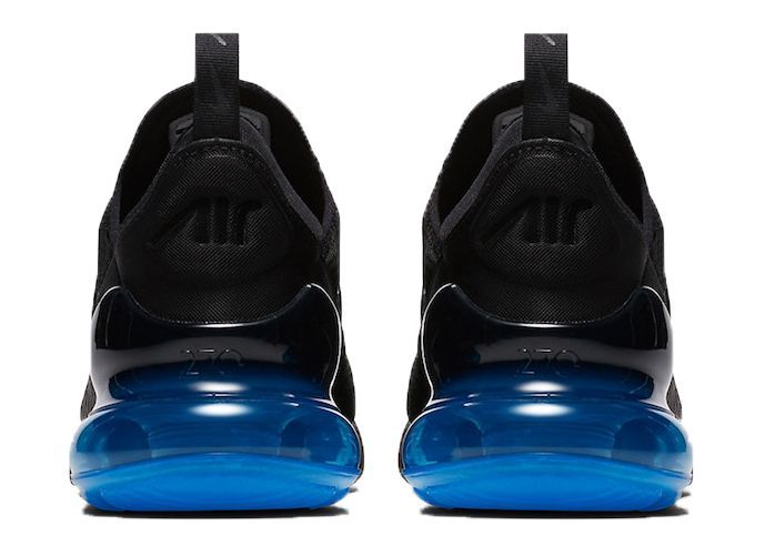 Nike Air Max 270, черные с синим, нейлон, мужские